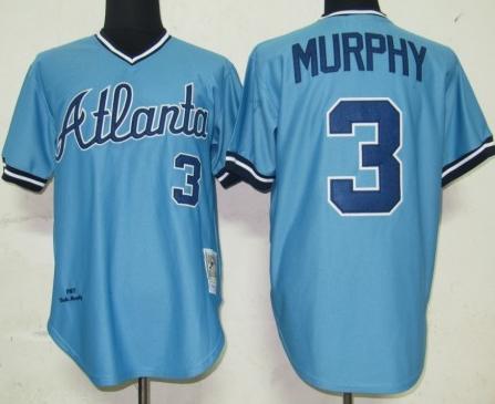 Cheap Atlanta Braves 3 Murphy Light Blue Jersey For Sale