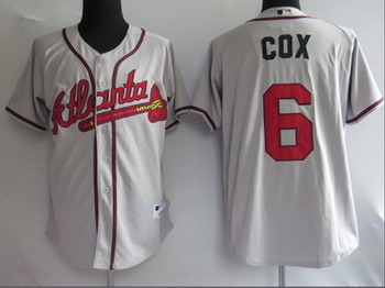 Cheap Baseball Jerseys Atlanta Braves 6 Cox grey Jerseys For Sale