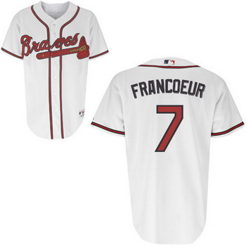 Atlanta Braves 7 Jeff Francoeur White Jerseys