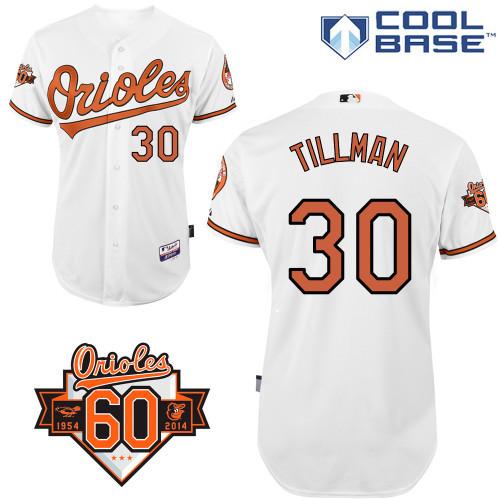Cheap Baltimore Orioles 30 Chris Tillman White MLB Baseball Jersey With 60th Patch For Sale