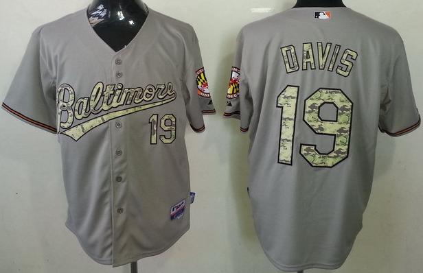Cheap Baltimore Orioles 19 Chris Davis Grey 2013 USMC Cool Base Camo Number MLB Jersey For Sale