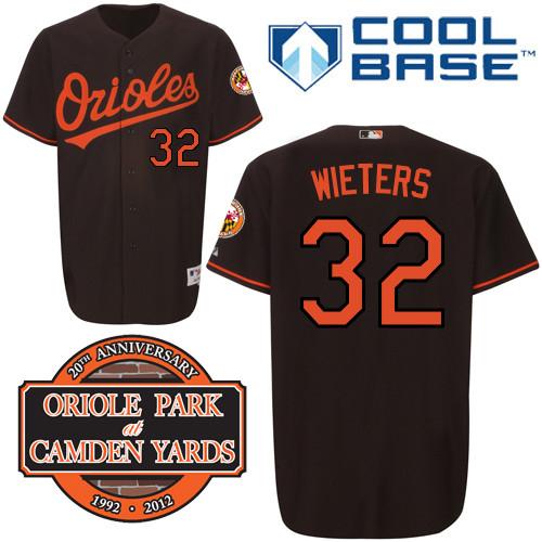 Cheap Baltimore Orioles 32# Matt Wieters Black Cool Base MLB Jersey W 20th Anniversary Patch For Sale