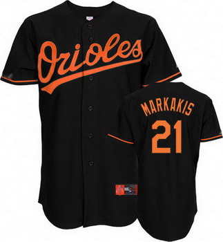 Cheap Baltimore Orioles 21 Nick Markakis Black Baseball Jersey For Sale