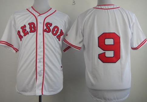 Cheap Boston Red Sox 9 Ted Williams White Authentic 1936 The Clock Jersey For Sale