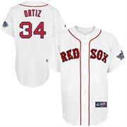 Cheap Boston Red Sox 34 David Ortiz White MLB Jerseys W 2013 World Series Patch For Sale