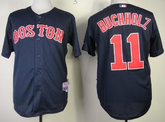 Boston Red Sox 11 Clay Buchholz Blue Cool Base MLB Jerseys