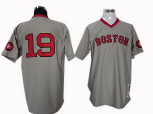 Cheap Boston Red Sox 19 Fred Lynn 1975 throwback jersey gray For Sale