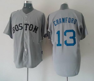 Cheap Boston Red Sox 13 Carl Crawford Gray Cool Base Jerseys For Sale