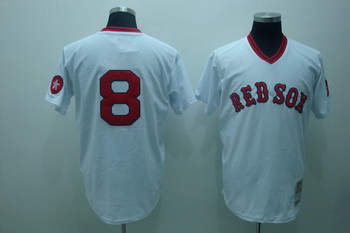 Cheap Boston Red Sox 8 Carl Yastrzemski white Mitchell and ness Jerseys For Sale