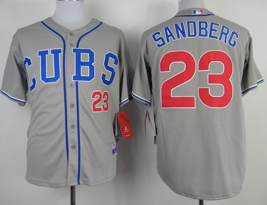Cheap Chicago Cubs 23 Ryne Sandberg Grey Cool Base MLB Jersey For Sale