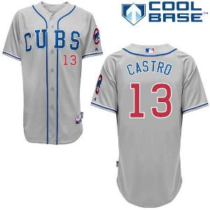 Cheap Chicago Cubs 13 Starlin Castro Grey Cool Base MLB Jersey 2014 New Style For Sale