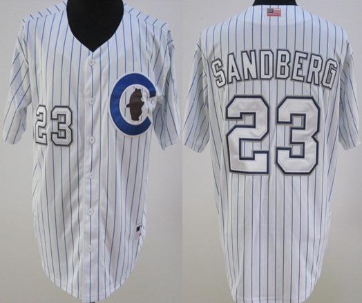 Cheap Chicago Cubs 23# Sandberg White Baseball Jerseys White Number For Sale