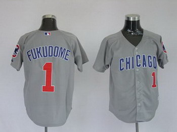 Cheap Cubs 1 Kosuke Fukudome Grey Jerseys For Sale