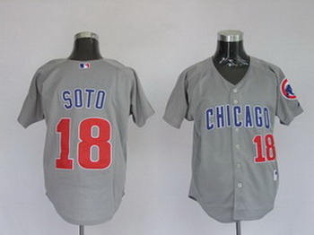 Cheap Chicago Cubs 18 Geovany Soto Grey Jerseys For Sale