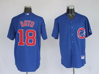 Cheap Chicago Cubs 18 Geovany Soto Blue Jerseys For Sale