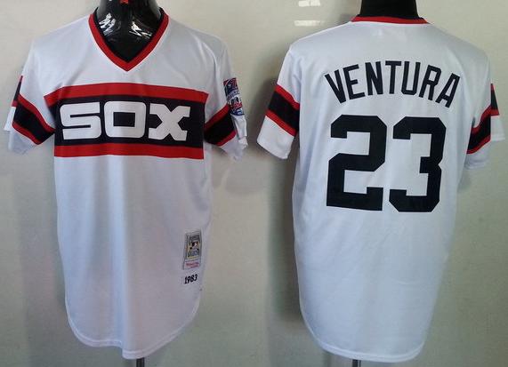 Cheap Chicago White Sox 23 Robin Ventura White Throwback M&N MLB Jerseys For Sale