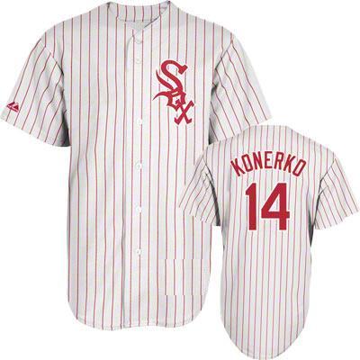 Cheap Chicago White Sox 14 Paul Konerko White (Red Strip) MLB Jersey For Sale