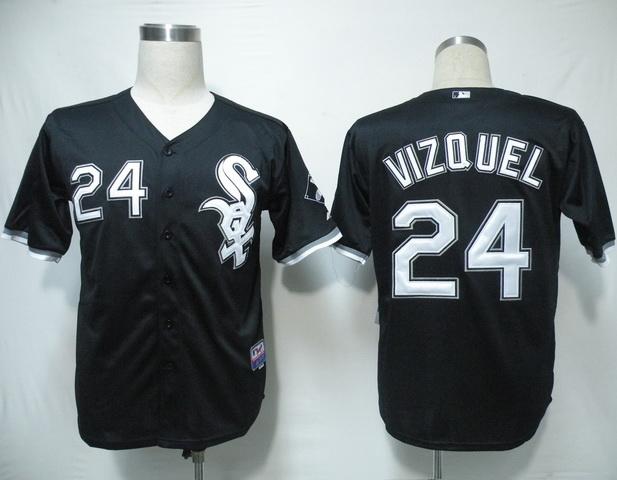 Cheap Chicago White Sox 24 Vizquel Black Cool Base MLB Jersey For Sale