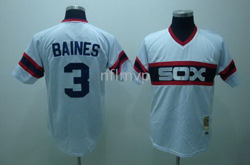 Cheap Chicago White Sox 3 Harold Baines White throwback Jersey For Sale