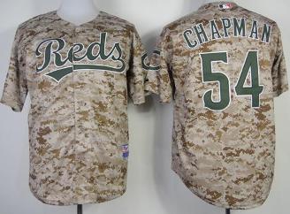 Cheap Cincinnati Reds 54 Aroldis Chapman 2014 Alternate Camo Cool Base MLB Jersey For Sale