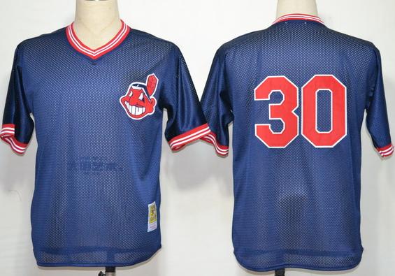 Cheap Cleveland Indians 30 Joe Carter Blue M&N 1986 MLB Jerseys For Sale