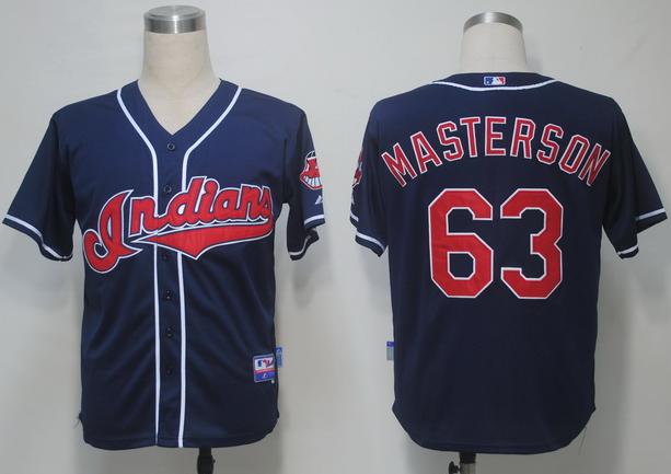 Cheap Cleveland Indians 63 Masterson Blue Cool Base MLB Jerseys For Sale