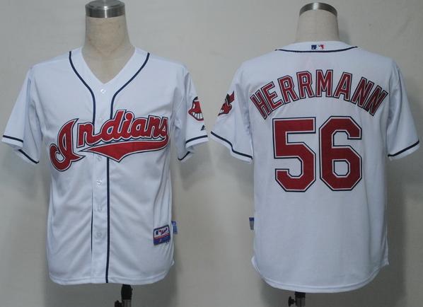 Cheap Cleveland Indians 56 Herrmann White Cool Base MLB Jerseys For Sale