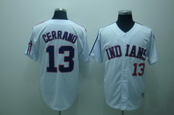 Cleveland Indians 13 Cerrano White Jerseys