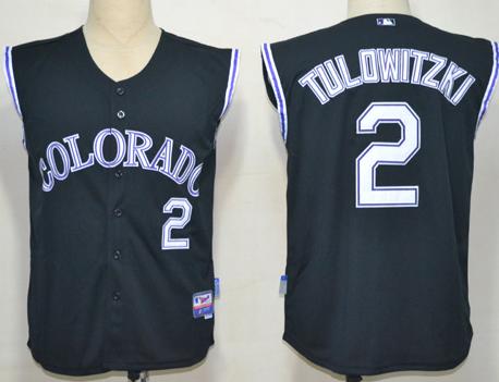 Cheap Colorado Rockies 2 Troy Tulowitzki Black Cool Base Vest Jerseys For Sale