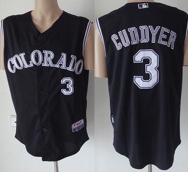 Cheap Colorado Rockies 3 Michael Cuddyer Black Vest MLB Jersey For Sale
