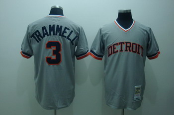 Cheap Detroit Tigers 3 Alan trammell Grey jerseys Mitchell and ness For Sale
