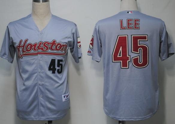 Cheap Houston Astros 45 Lee Grey MLB Jersey For Sale