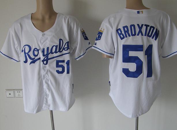 Cheap Kansas City Royals 51 Broxton White MLB Jerseys For Sale