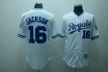 Cheap Kansas City Royals 16 Bo jackson white jerseys Mitchell and ness For Sale