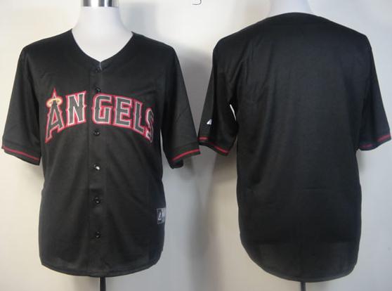 Cheap Los Angeles Angels Blank Black Fashion MLB Jerseys For Sale