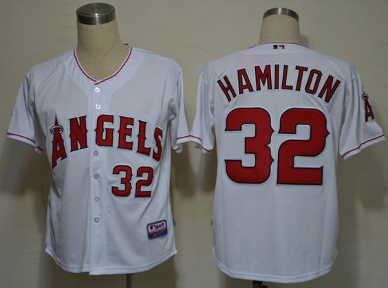 Cheap Los Angeles Angels 32 Josh Hamilton White Cool Base MLB Jerseys For Sale