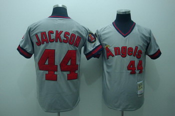 Cheap Anaheim Angels 44 Reggie jackson grey Jersey Mitchell and ness For Sale
