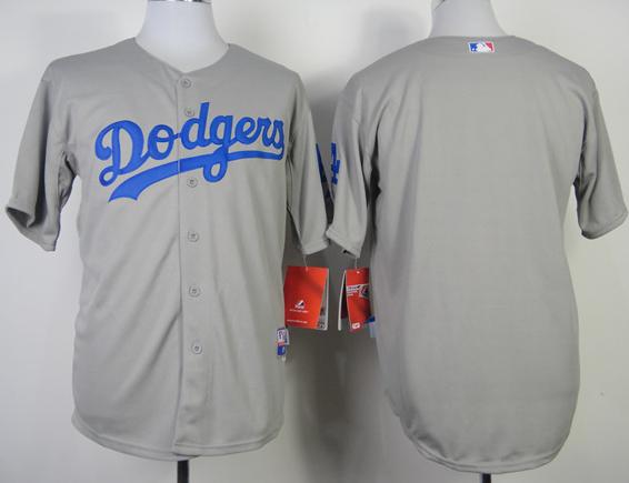 Cheap Los Angeles Dodgers Blank Grey Cool Base MLB Jerseys 2014 New Style For Sale