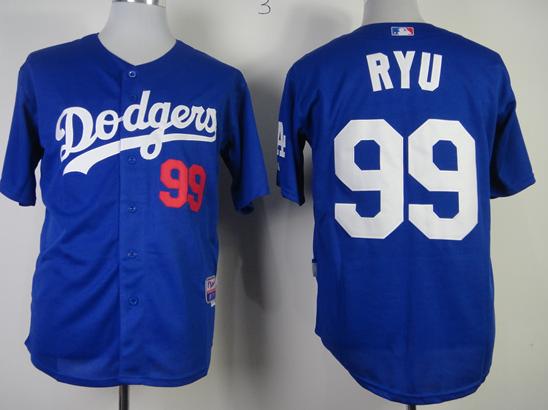 Cheap Los Angeles Dodgers 99 Hyun Jin Ryu Blue Cool Base MLB Jersey For Sale