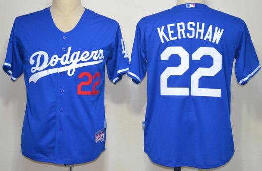 Cheap Los Angels Dodgers #22 Clayton Kershaw Blue Baseball MLB Jerseys For Sale