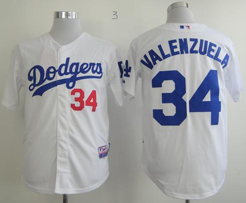 Cheap Los Angeles Dodgers 34 Fernando Valenzuela White Cool Base MLB Jerseys For Sale