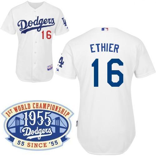 Cheap Los Angels Dodgers #16 Andre Ethier White Jersey 50th Patch For Sale