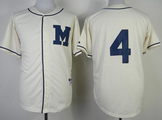 Cheap Milwaukee Brewers 4 Paul Molitor Cream MLB Jerseys For Sale