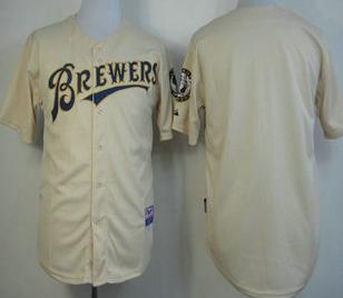 Cheap Milwaukee Brewers Blank Cream MLB Jersey For Sale