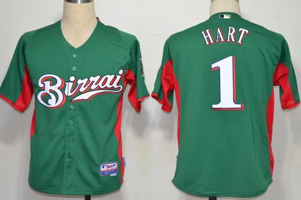 Cheap Milwaukee Brewers 1 Hart Green MLB Jerseys For Sale