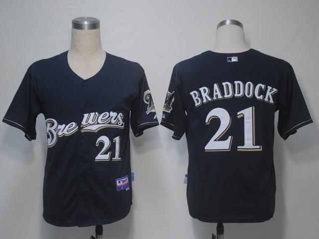 Cheap Milwaukee Brewers 21 Braddock Dark Blue Cool Base MLB Jersey For Sale