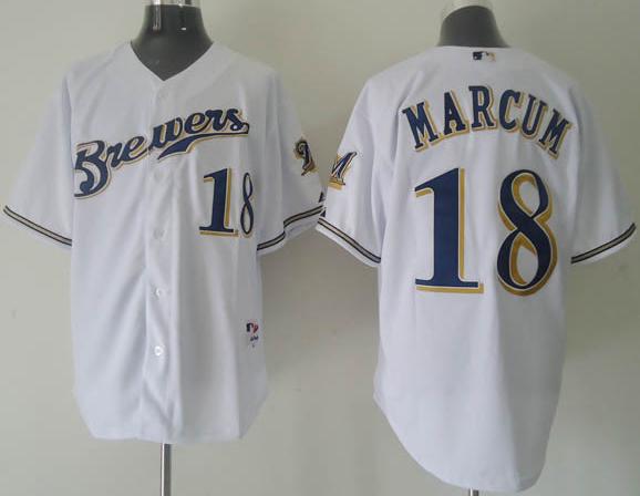 Cheap Milwaukee Brewers 18 MARCUM White Jersey For Sale