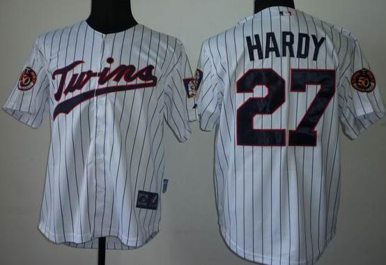 Cheap Minnesota Twins 27 J.J.Hardy White 50th Jersey For Sale