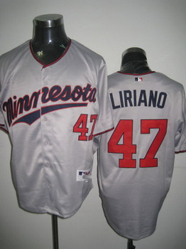 Cheap Minnesota twins 47 liriano grey(50th) jerseys For Sale