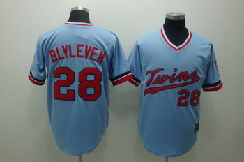 Cheap Minnesota Twins 28 Bert Blyleven Baby Blue Cooperstown Throwback Jersey For Sale